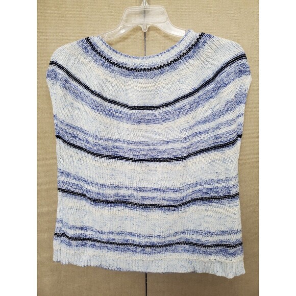 Talbots Petite 100% Cotton Striped Crewneck Sleeveless Sweater Vest Size XLP - Picture 3 of 5